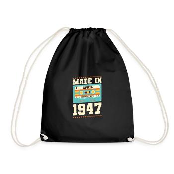 76e anniversaire Avril Né en 1947 Idée cadeau - Sac de sport léger - noir - Devant