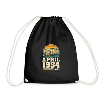 69e anniversaire Avril Né en 1954 Idée cadeau - Sac de sport léger - noir - Devant