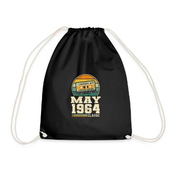 59. Geburtstag Mai Jahrgang 1964 Geschenkidee - Turnbeutel - Schwarz - Vorne