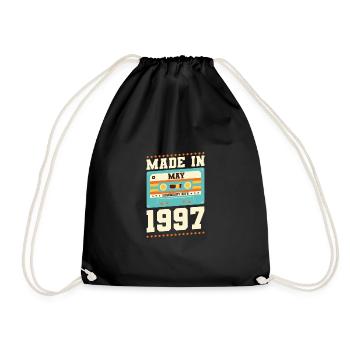 26. Geburtstag Mai Jahrgang 1997 Geschenkidee - Turnbeutel - Schwarz - Vorne