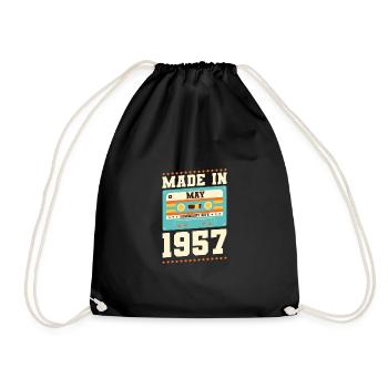 58th birthday May Born in 1965 Gift idea - Drawstring Bag - black - Front