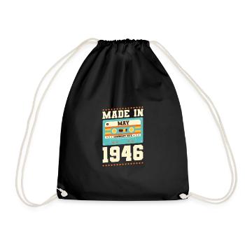 69. Geburtstag Mai Jahrgang 1954 Geschenkidee - Turnbeutel - Schwarz - Vorne
