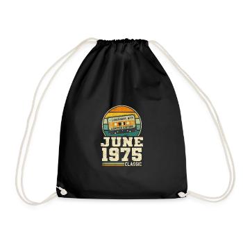 48e anniversaire juin millésime 1975 Idée cadeau - Sac de sport léger - noir - Devant