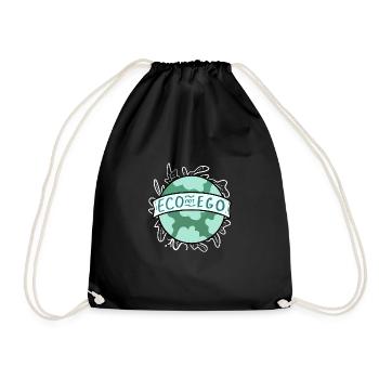 Eco Nicht Ego Ecofriendly und Aktivist Geschenk - Turnbeutel - Schwarz - Vorne