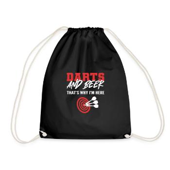 Fléchettes et bière. Cadeau fêtard - Sac de sport léger - noir - Devant