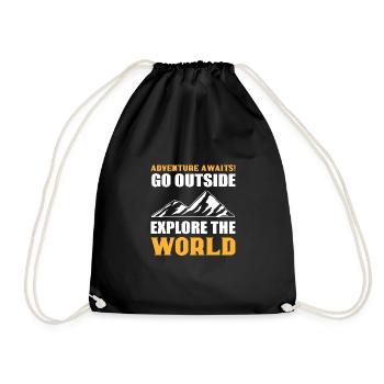 Explore the World Brave Person Gift - Drawstring Bag - black - Front
