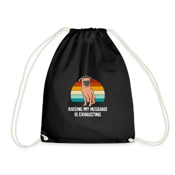 Raising my husband strained funny wife Humo - Drawstring Bag - black - Front