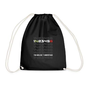 Motorcycle gearshift - Drawstring Bag - black - Front
