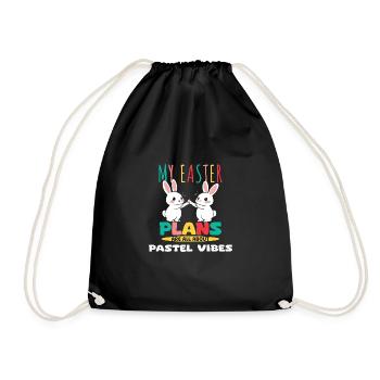 My Easter Plans Are All About Pastel Vibes - Drawstring Bag - black - Front