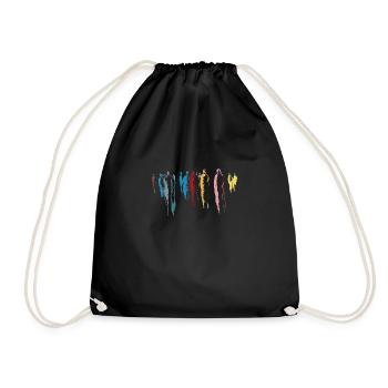 Menschen modern, fashion - Turnbeutel - Schwarz - Vorne