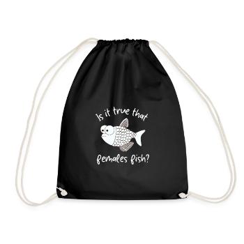 Est-il vrai que les femelles pêchent? - Sac de sport léger - noir - Devant