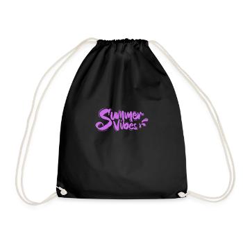 Summer Vibes lila - Turnbeutel - Schwarz - Vorne