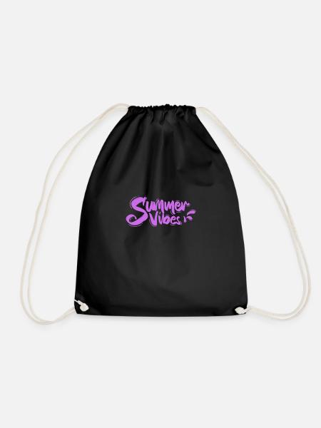 Summer Vibes lila - Turnbeutel - Schwarz