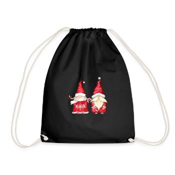 Noël - Joyeux Noël - Elfes - Sac de sport léger - noir - Devant