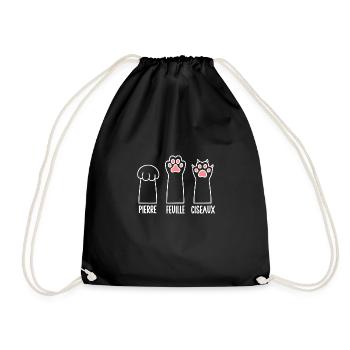 Cat Paste Humor Woman and Girl, Funny Cat Kaw - Drawstring Bag - black - Front