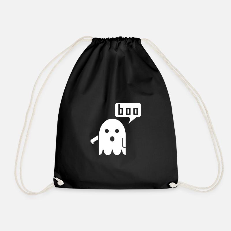booing ghost - Drawstring Bag - black