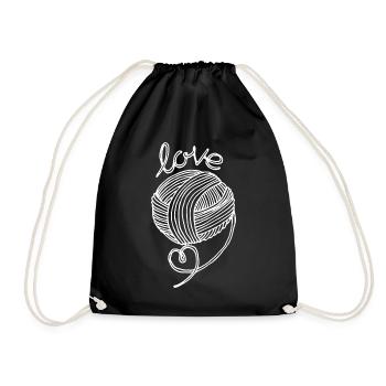 Yarn Lover Funny Wool Heart Funny Knitting crochet - Sac de sport léger - noir - Devant
