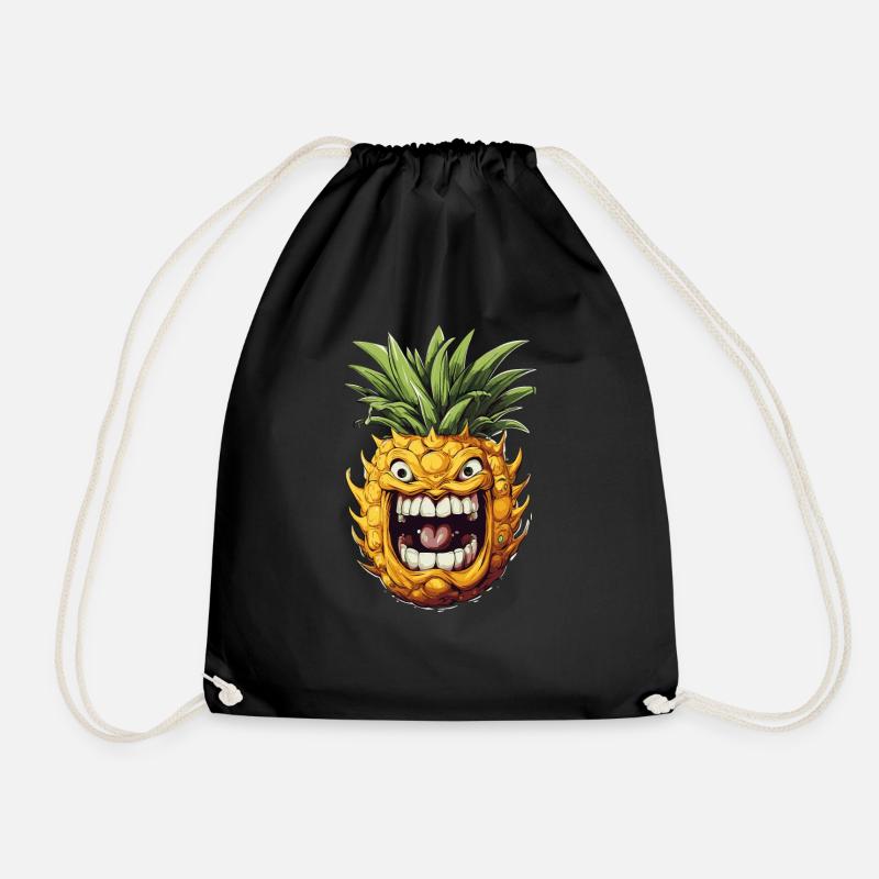 Lustiges Ananas Obst - Turnbeutel - Schwarz