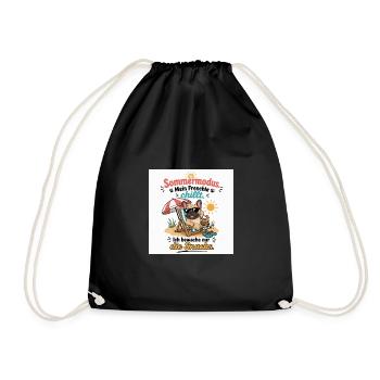 Sommermodus Frenchie Snacks - Turnbeutel - Schwarz - Vorne