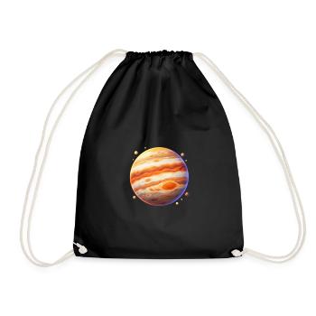 Oranger Jupiter Orbit - Turnbeutel - Schwarz - Vorne