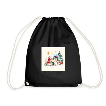 Eisbär-Familie Weihnachtsiglu - Turnbeutel - Schwarz - Vorne