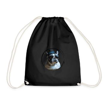 Mignon tyran de style mafia français bouledogue - Sac de sport léger - noir - Devant