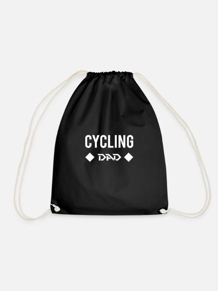 Cycling Dad Cool Gift Idea Cycling Bicycle - Drawstring Bag - black