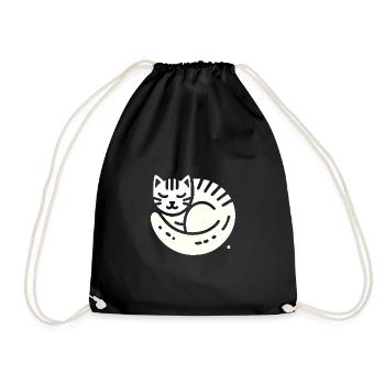 Illustration de chat endormi minimaliste - Sac de sport léger - noir - Devant