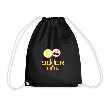 90,er Time Hingucker - Turnbeutel - Schwarz - Vorne