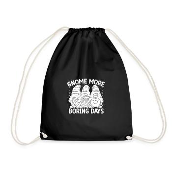Gnome Costume Men Gnome More Boring Days Gnome - Drawstring Bag - black - Front