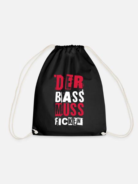 DER BASS MUSS FICKEN - Turnbeutel - Schwarz
