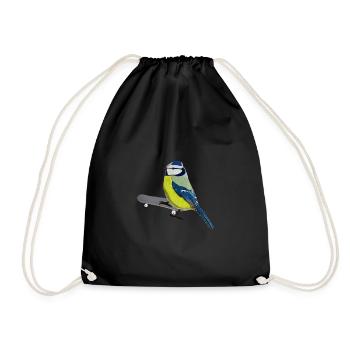 Blue Skateboard Bird Patinage Drôle Animal - Sac de sport léger - noir - Devant