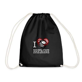 Ich liebe Bretagne Hermine Maline Light - Turnbeutel - Schwarz - Vorne