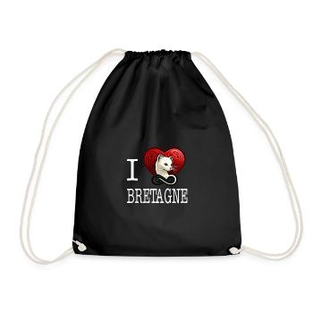 Ich liebe Bretagne Hermine Charmante Light - Turnbeutel - Schwarz - Vorne