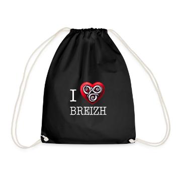I love breizh triskel von i love bretagne - Turnbeutel - Schwarz - Vorne