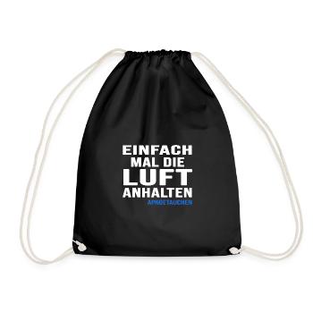 apnoetaucher apnoe tauchen oxygen - Turnbeutel - Schwarz - Vorne