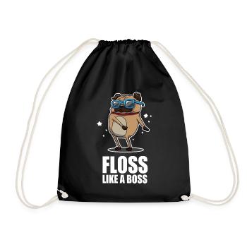 Floss comme un Boss Dance Carlin Pug Design - Sac de sport léger - noir - Devant