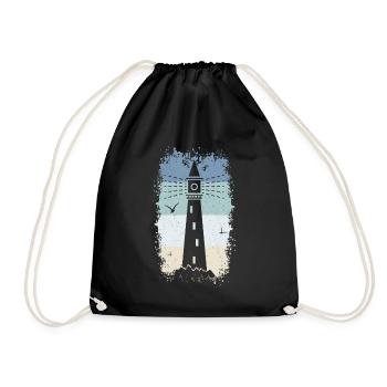 Phare Retro mer nord Baltique côte vacances S - Sac de sport léger - noir - Devant