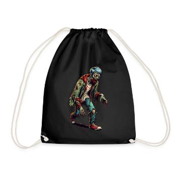 Scary Zombie Happy Halloween Design - Drawstring Bag - black - Front