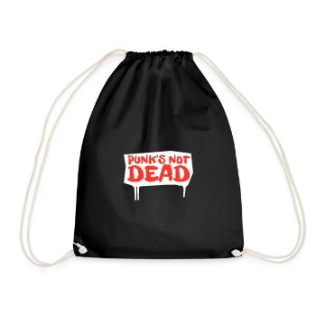 punks not dead | red-edition - Drawstring Bag - black - Front