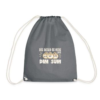 Delicious Asian Food Bao Bun Funny Dim Sum - Drawstring Bag - grey - Front