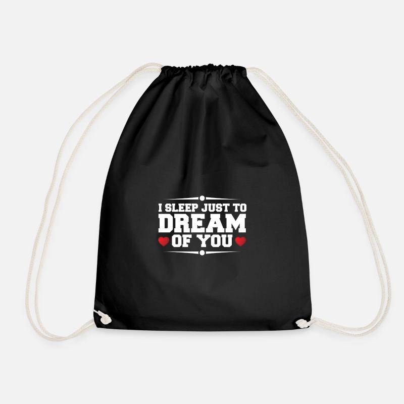 Lovable Dreaming Of Valentine Artwork - Drawstring Bag - black