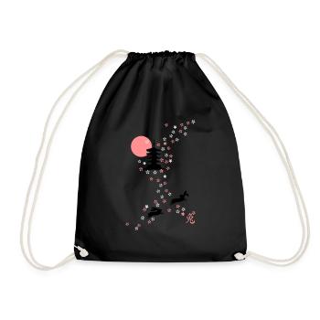 cerise fleur lapins lapin lapin lièvre japon - Sac de sport léger - noir - Devant