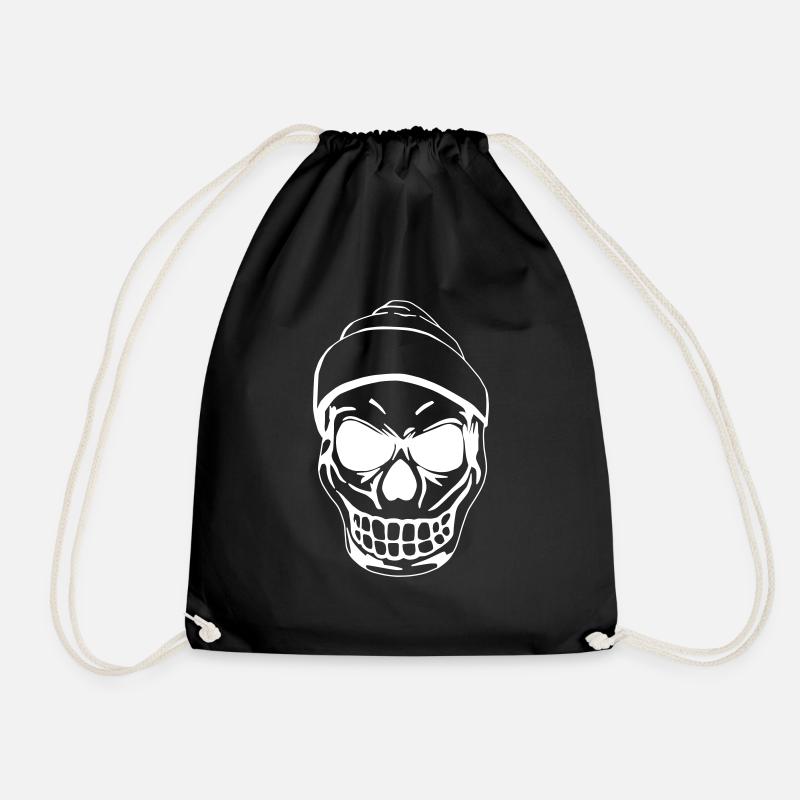 Skull - Drawstring Bag - black