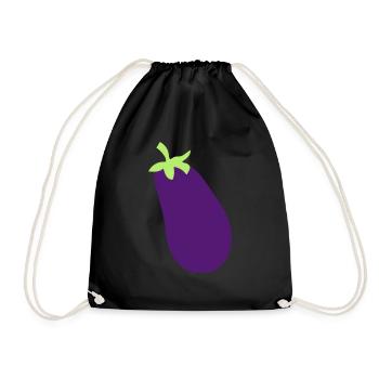 aubergine vegetable cooking delicious healthy eating schue - Drawstring Bag - black - Front