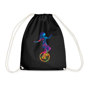 Unicycle Gift Unicyclist Unicycling Retro - Drawstring Bag - black - Front
