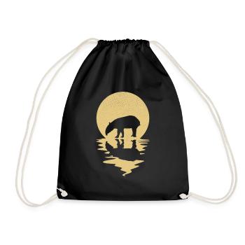 Sun Tapir Wildlife Animal Lover - Drawstring Bag - black - Front