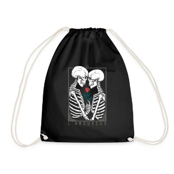 Squelette embrasse squelette Amour Romance - Sac de sport léger - noir - Devant