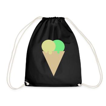 Eis schmilzt in der Waffel - Turnbeutel - Schwarz - Vorne
