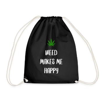 l’herbe me rend heureux cannabis marijuana - Sac de sport léger - noir - Devant